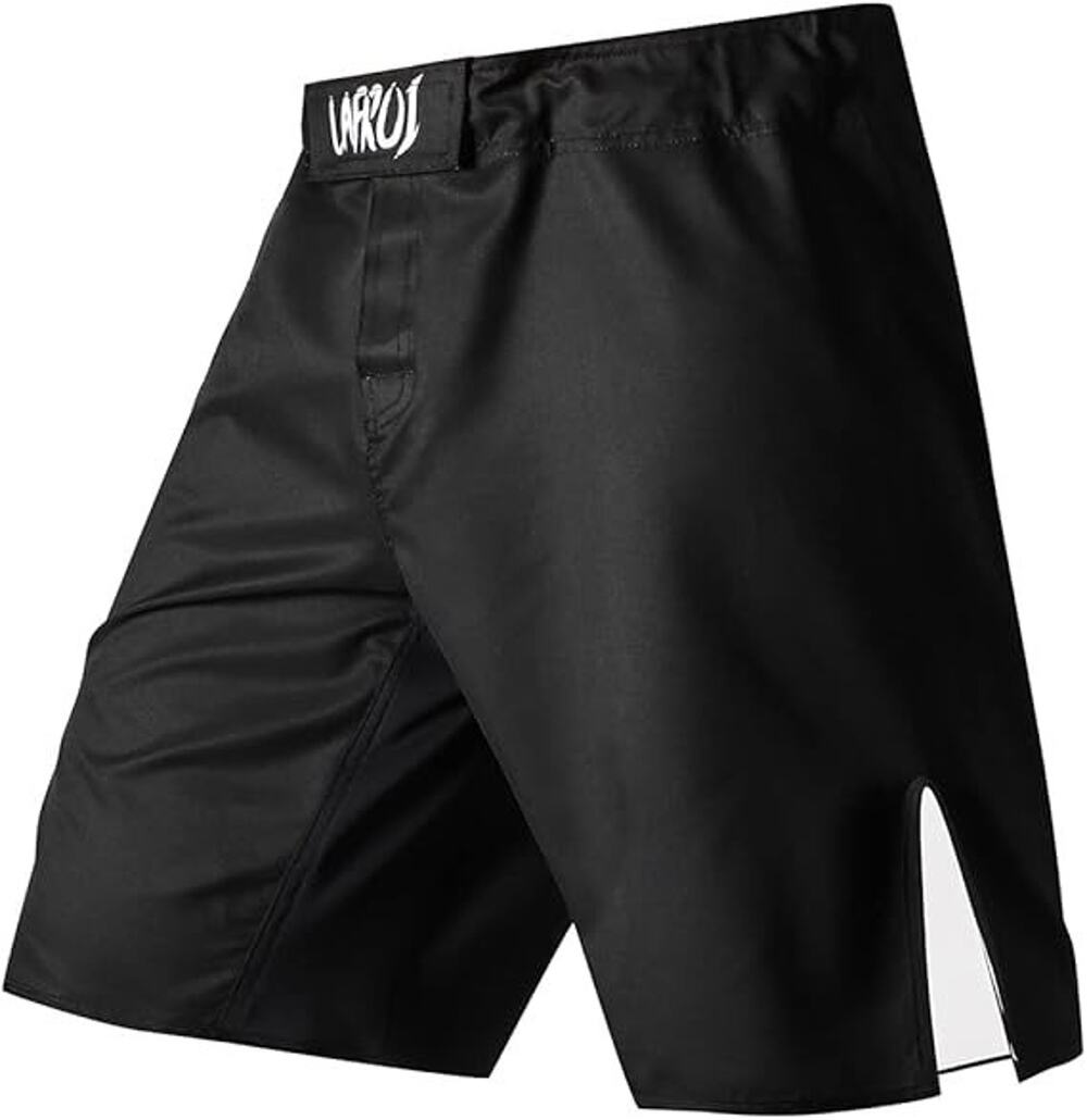 LAFROI MMA Fight Shorts Solid Black Grappling No-Gi Missing Drawstring L A008820